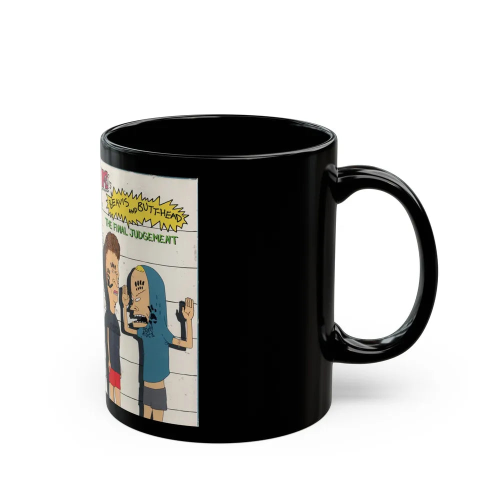 BEAVIS AND BUTTHEAD THE FINAL JUDGEMENT (VHS COVER) - Black Coffee Mug-Go Mug Yourself