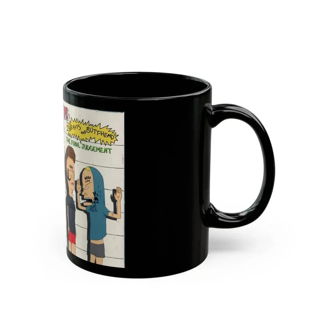 BEAVIS AND BUTTHEAD THE FINAL JUDGEMENT (VHS COVER) - Black Coffee Mug - Go Mug Yourself