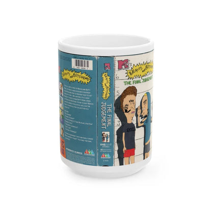 BEAVIS AND BUTTHEAD THE FINAL JUDGEMENT (VHS COVER) - White Coffee Mug-15oz-Go Mug Yourself