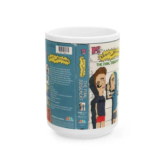 BEAVIS AND BUTTHEAD THE FINAL JUDGEMENT (VHS COVER) - White Coffee Mug 15oz - Go Mug Yourself