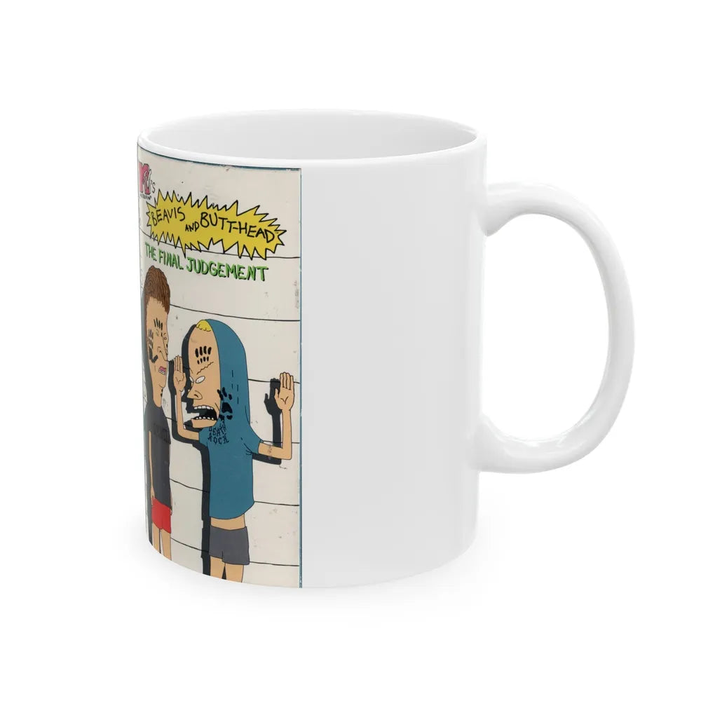 BEAVIS AND BUTTHEAD THE FINAL JUDGEMENT (VHS COVER) - White Coffee Mug-Go Mug Yourself