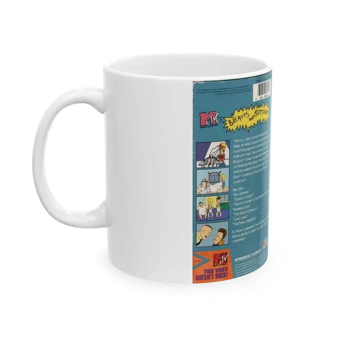 BEAVIS AND BUTTHEAD THE FINAL JUDGEMENT (VHS COVER) - White Coffee Mug - Go Mug Yourself