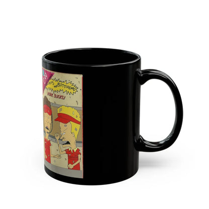 BEAVIS AND BUTTHEAD WORK SUCKS (VHS COVER) - Black Coffee Mug-Go Mug Yourself