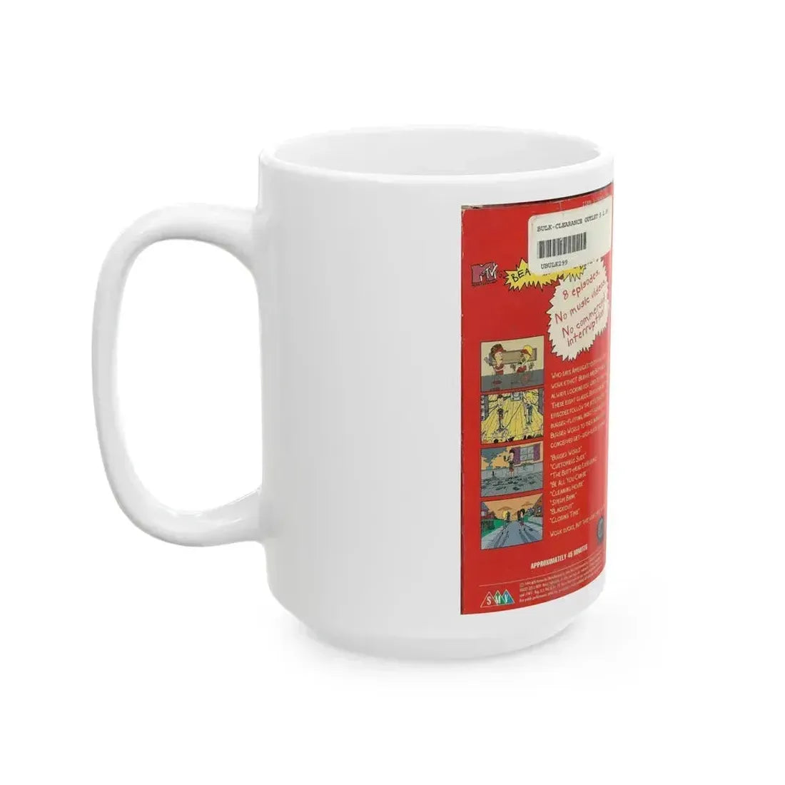 BEAVIS AND BUTTHEAD WORK SUCKS (VHS COVER) - White Coffee Mug - Go Mug Yourself