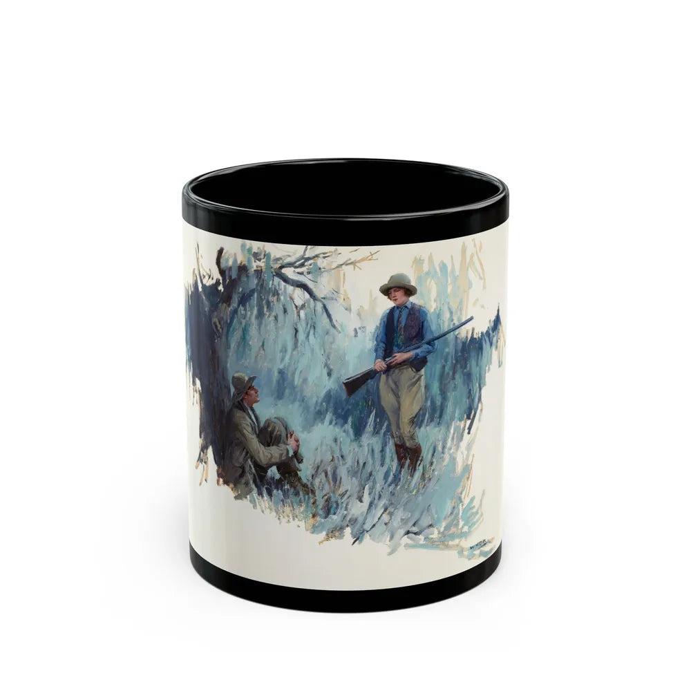 Forest Hunting Scene - Black Coffee Mug-11oz-Go Mug Yourself