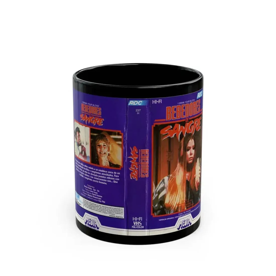 BEBEDORES DE SANGRE (VHS COVER) - Black Coffee Mug 11oz - Go Mug Yourself