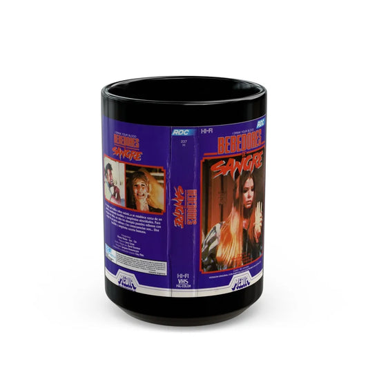 BEBEDORES DE SANGRE (VHS COVER) - Black Coffee Mug-15oz-Go Mug Yourself