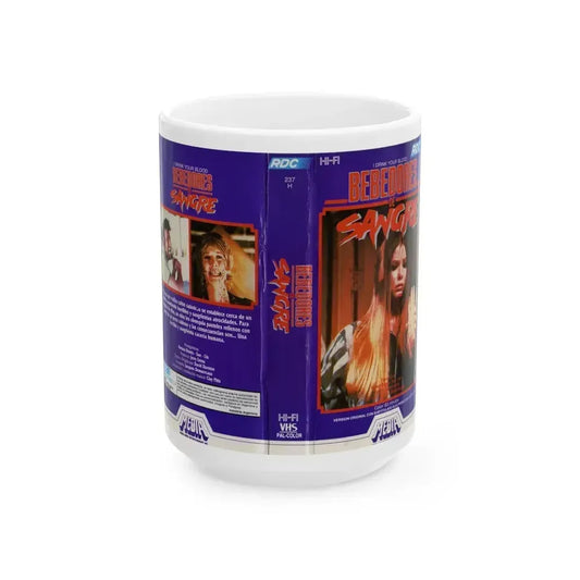 BEBEDORES DE SANGRE (VHS COVER) - White Coffee Mug 15oz - Go Mug Yourself