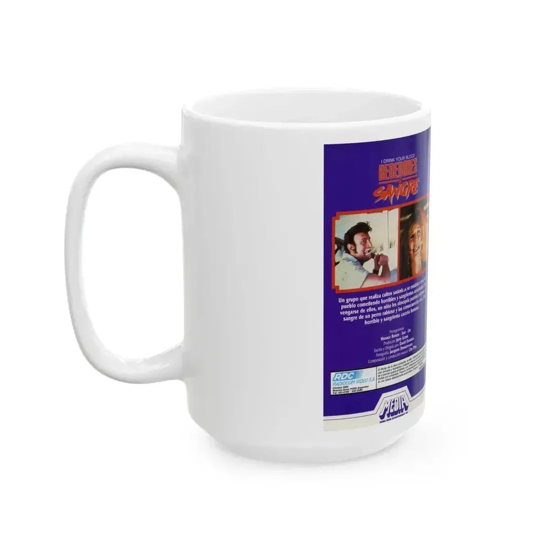 BEBEDORES DE SANGRE (VHS COVER) - White Coffee Mug - Go Mug Yourself