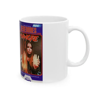 BEBEDORES DE SANGRE (VHS COVER) - White Coffee Mug - Go Mug Yourself