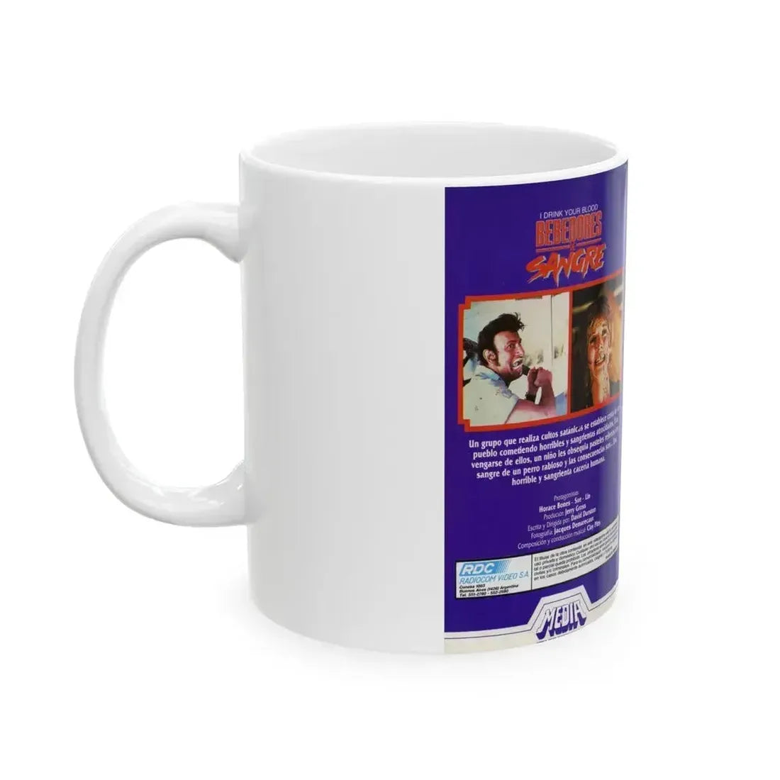 BEBEDORES DE SANGRE (VHS COVER) - White Coffee Mug - Go Mug Yourself