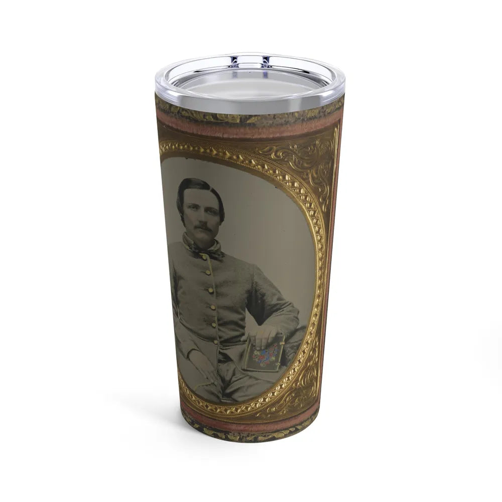 Unidentified Soldier In Confederate Uniform With Photograph Case (U.S. Civil War) Tumbler 20oz-20oz-Go Mug Yourself