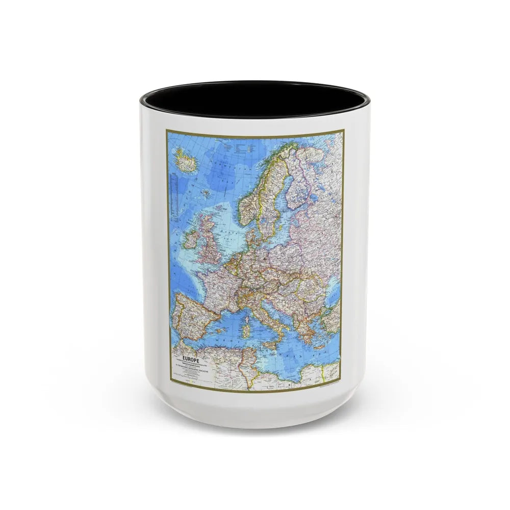 Europe (1977) (Map) Accent Coffee Mug-15oz-Black-Go Mug Yourself