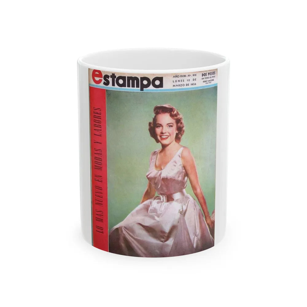 Terry Moore #289 - Turkish Mag. Cover (Vintage Female Icon) White Coffee Mug-11oz-Go Mug Yourself