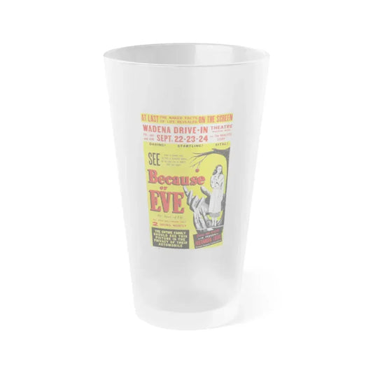 BECAUSE OF EVE 1948 Movie Poster - Frosted Pint Glass 16oz 16oz Frosted - Go Mug Yourself