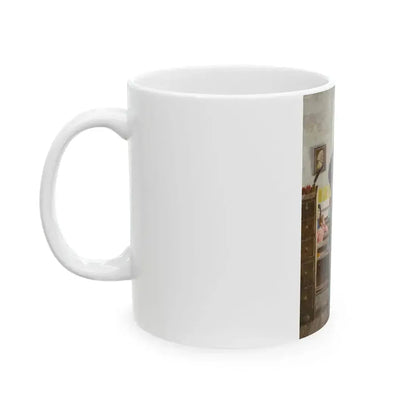 Becky's Eyes Seemed Pay Enough for a Hundred Floggings, The Adventures of Tom Sawyer book illustration, 1966 - White Coffee Mug - Go Mug Yourself