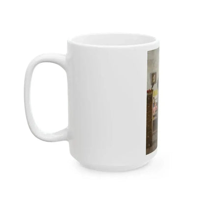 Becky's Eyes Seemed Pay Enough for a Hundred Floggings, The Adventures of Tom Sawyer book illustration, 1966 - White Coffee Mug - Go Mug Yourself