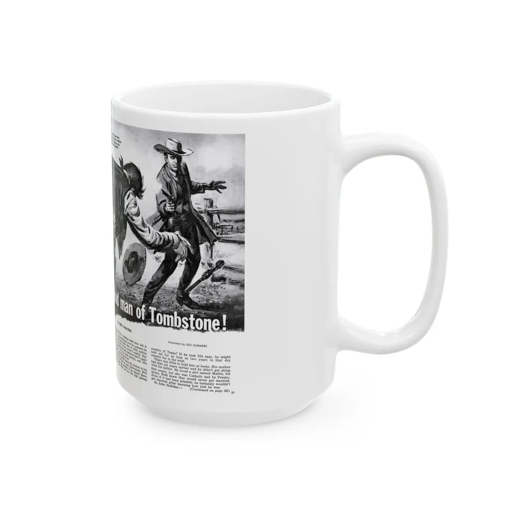 Doc Holliday - Kill-Crazy dead man of Tombstone, Man's Adventure, December 1958 - White Coffee Mug-Go Mug Yourself