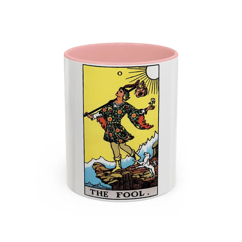 The Fool (Tarot Card) Accent Coffee Mug-11oz-Pink-Go Mug Yourself