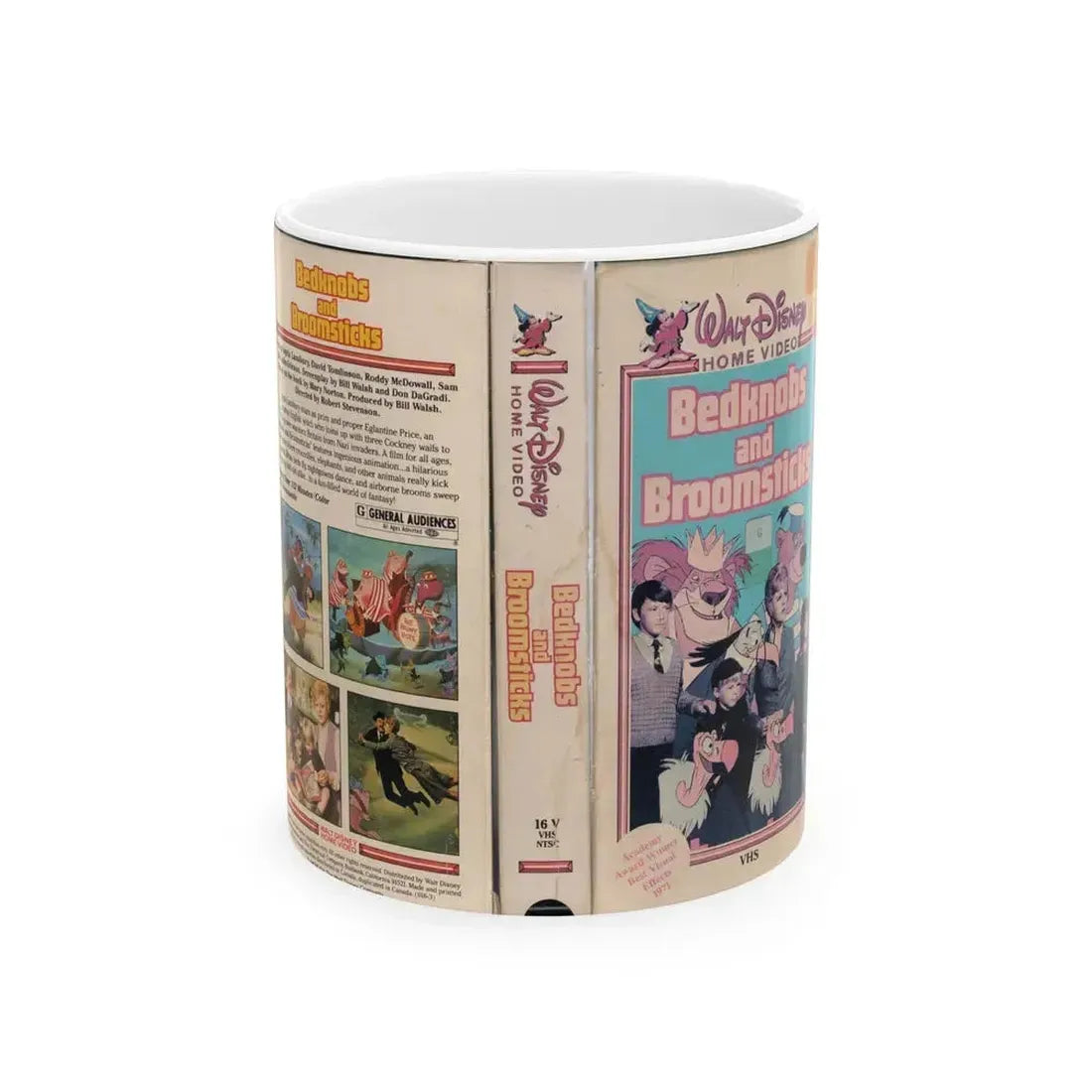 BEDKNOBS AND BROOMSTICKS (VHS COVER) - White Coffee Mug 11oz - Go Mug Yourself