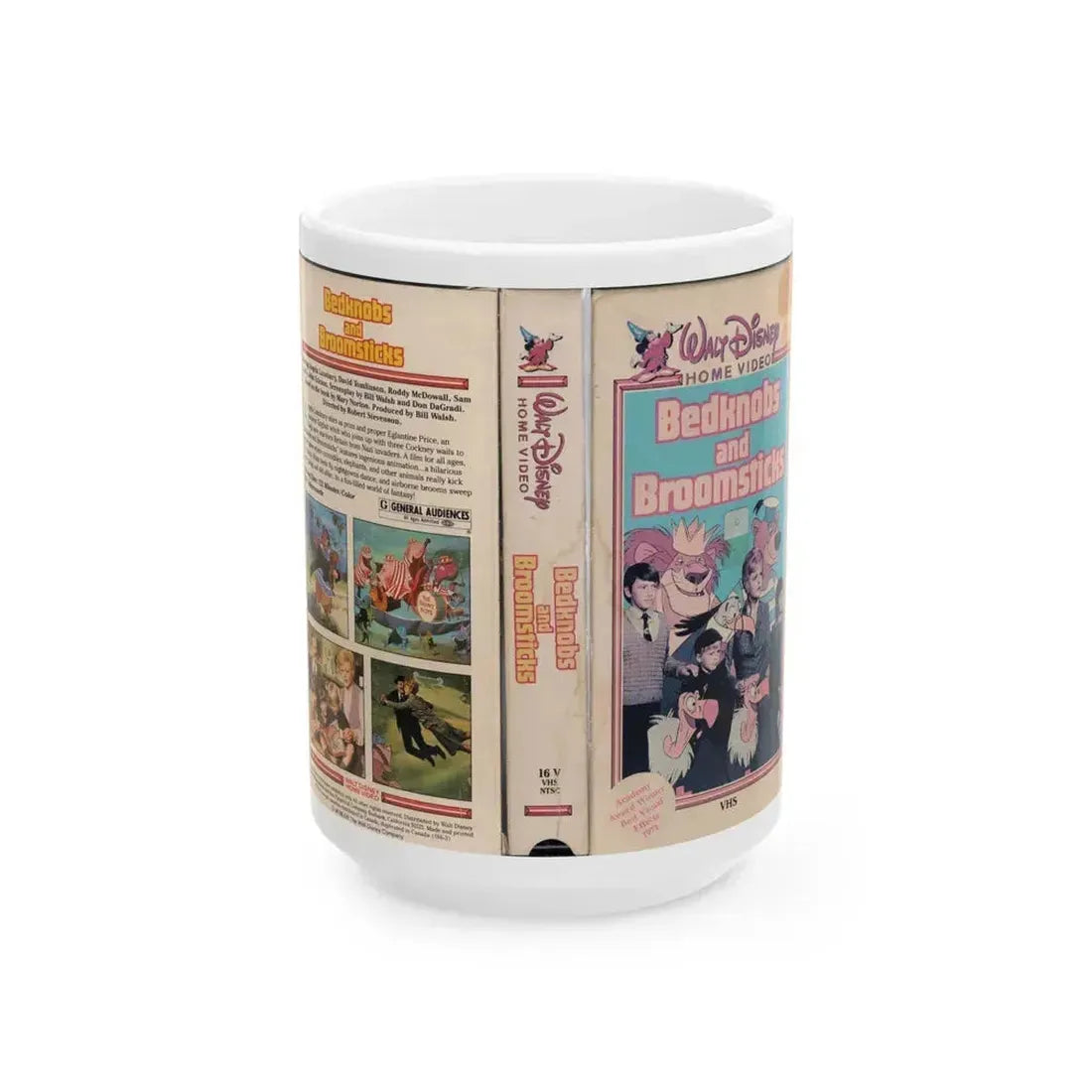 BEDKNOBS AND BROOMSTICKS (VHS COVER) - White Coffee Mug 15oz - Go Mug Yourself