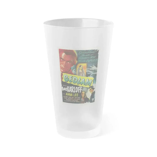 BEDLAM 1946 Movie Poster - Frosted Pint Glass 16oz 16oz Frosted - Go Mug Yourself