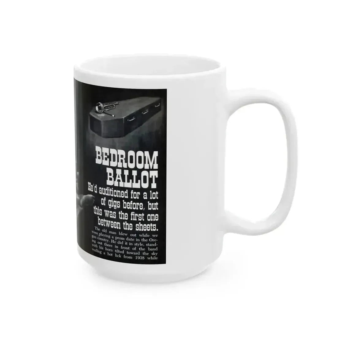 Bedroom Ballot, Sultry magazine, No. 1 - 1964 - White Coffee Mug - Go Mug Yourself
