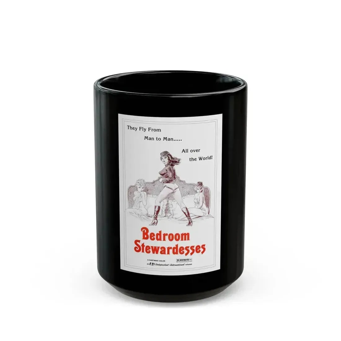 BEDROOM STEWARDESSES 1978 Movie Poster - Black Coffee Mug 15oz - Go Mug Yourself