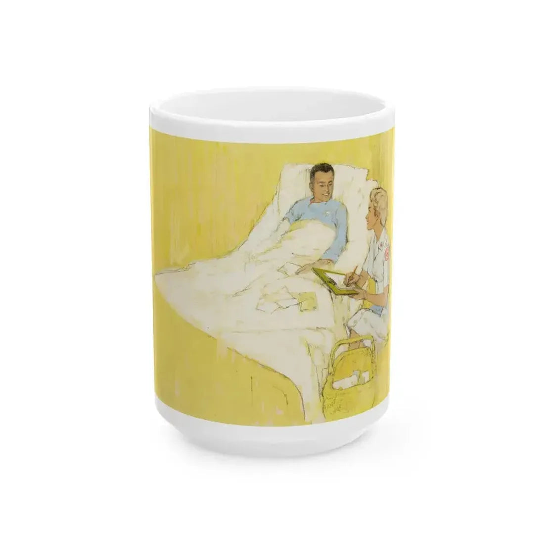 Bedside Visit - White Coffee Mug 15oz - Go Mug Yourself