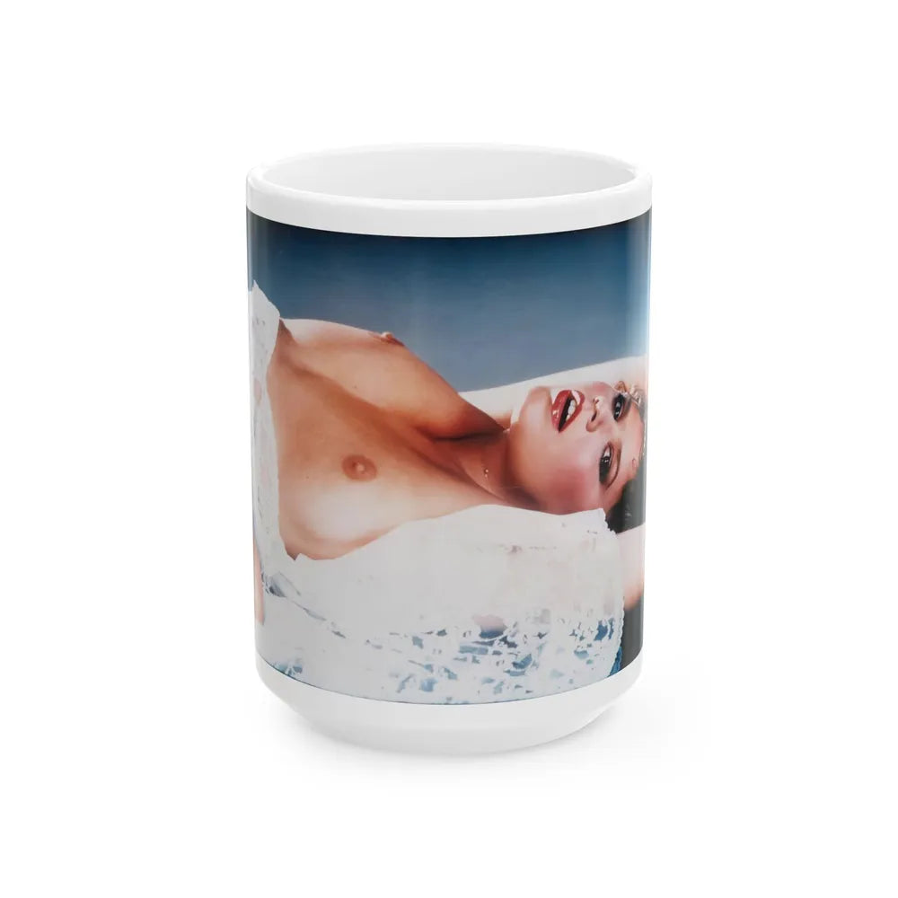 Linda Blair #86 - Topless (Vintage Female Icon) White Coffee Mug-15oz-Go Mug Yourself