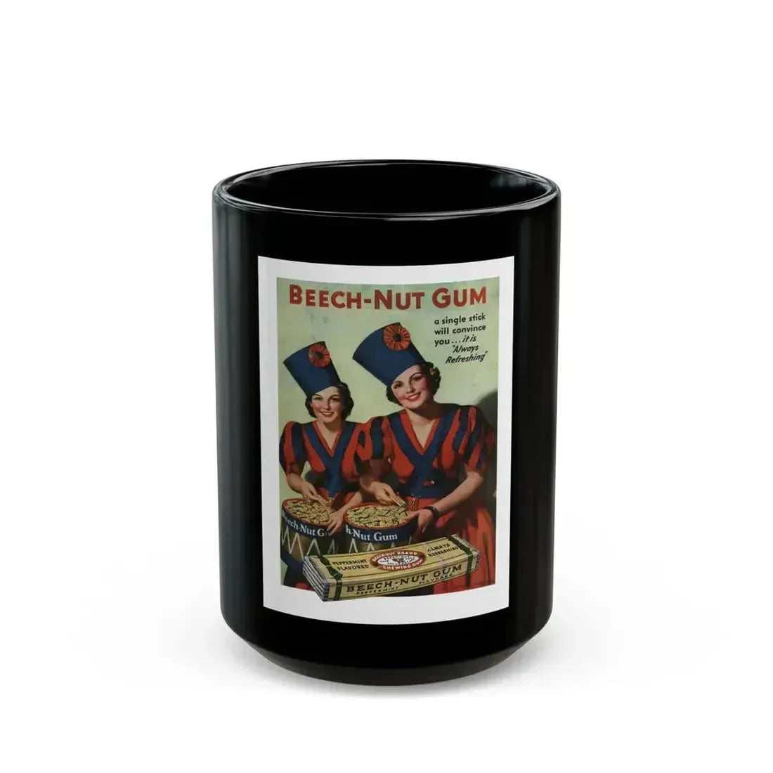 Beech-Nut Gum advertisement, Cosmopolitan, August 1936, page-bc - Black Coffee Mug 15oz - Go Mug Yourself