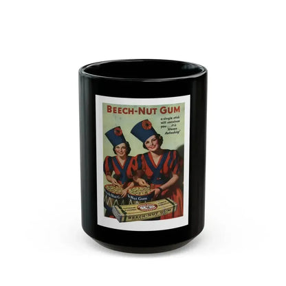 Beech-Nut Gum advertisement, Cosmopolitan, August 1936, page-bc - Black Coffee Mug 15oz - Go Mug Yourself