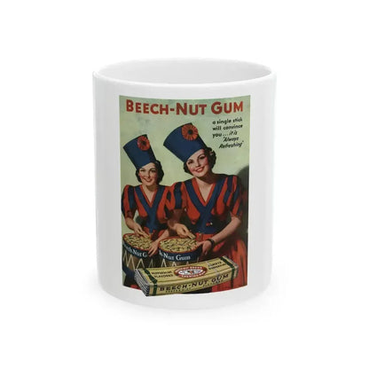 Beech-Nut Gum advertisement, Cosmopolitan, August 1936, page-bc - White Coffee Mug 11oz - Go Mug Yourself