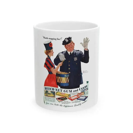 Beech-Nut Gum and Candy ad, The American Magazine, June 1937 - White Coffee Mug 11oz - Go Mug Yourself
