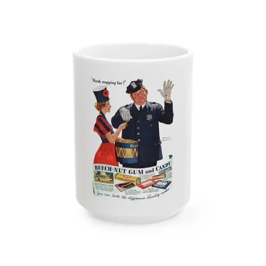 Beech-Nut Gum and Candy ad, The American Magazine, June 1937 - White Coffee Mug 15oz - Go Mug Yourself
