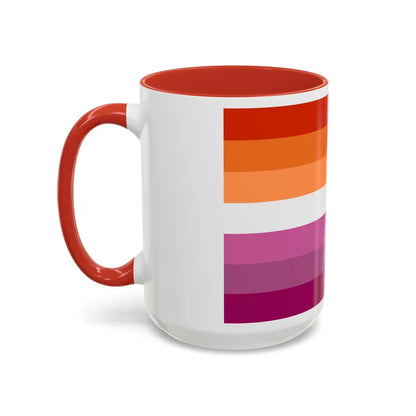 Lesbian 2 Pride Flag - Accent Coffee Mug-Go Mug Yourself