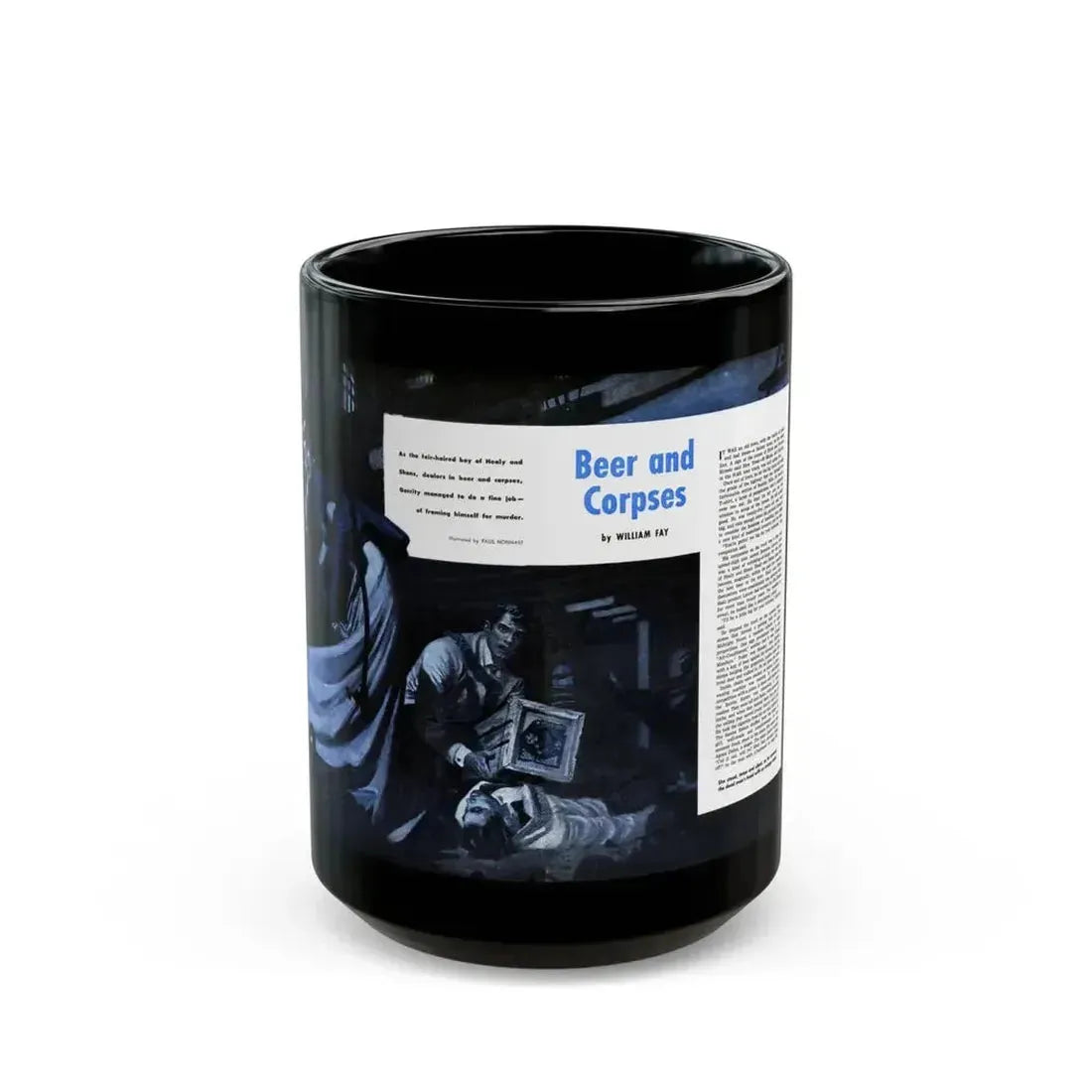 Beer and Corpses, Argosy, May 1949 - Black Coffee Mug 15oz - Go Mug Yourself