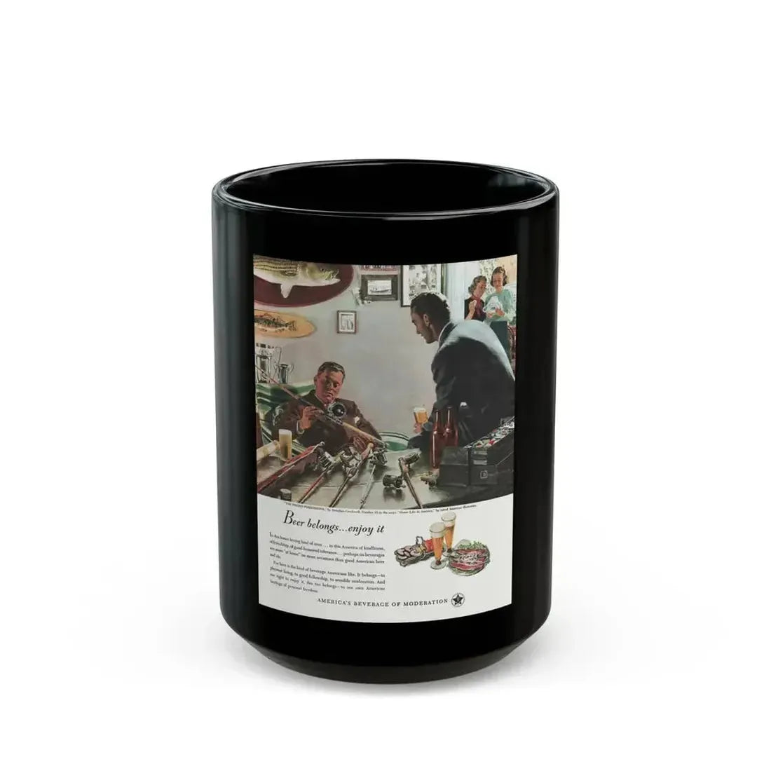 Beer Belongs - Enjoy It, Woman's Home Companion, May 1948 - Black Coffee Mug 15oz - Go Mug Yourself