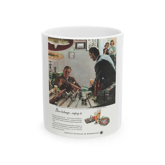 Beer Belongs - Enjoy It, Woman's Home Companion, May 1948 - White Coffee Mug 11oz - Go Mug Yourself