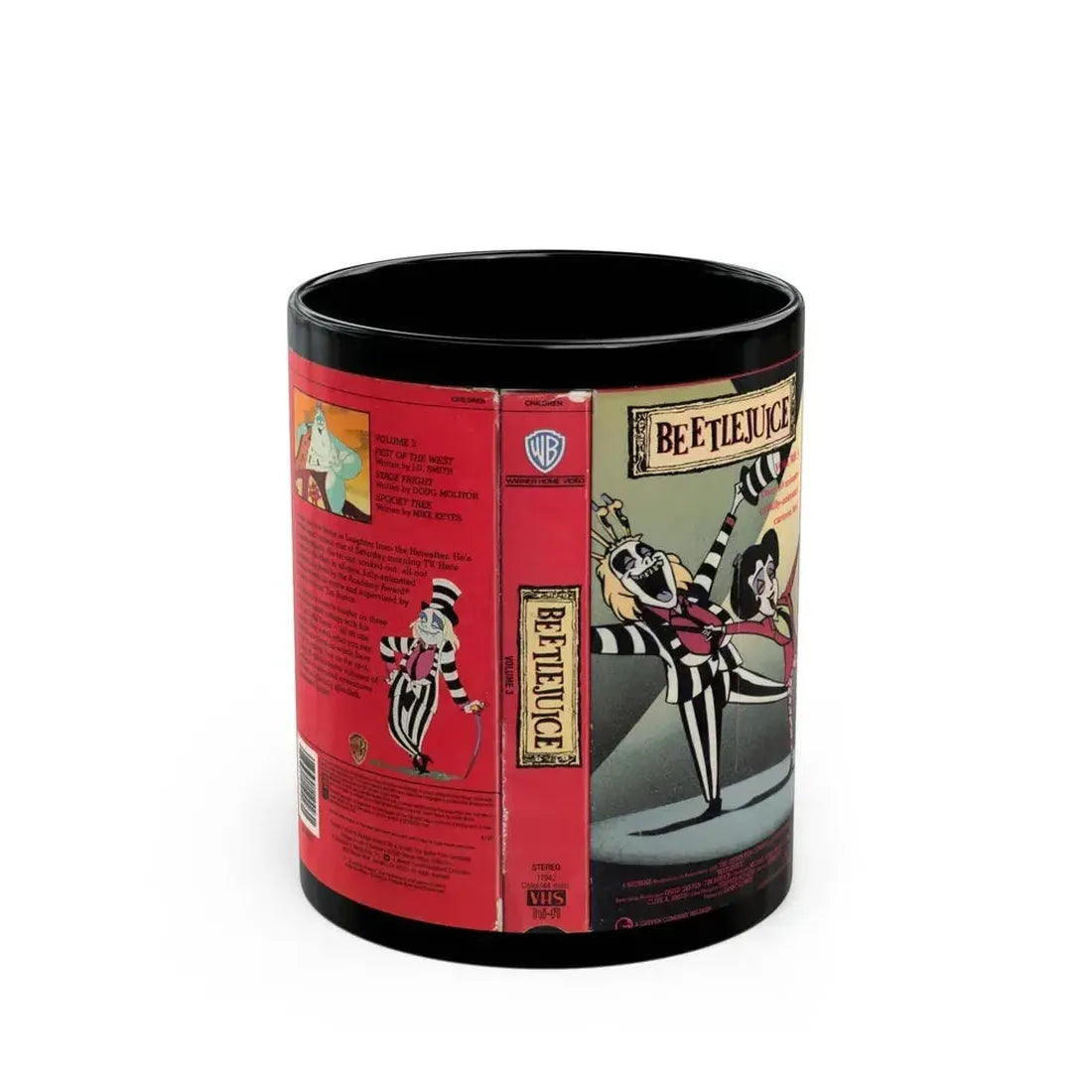 BEETLEJUICE CARTOON VOLUME 3 (VHS COVER) - Black Coffee Mug 11oz - Go Mug Yourself