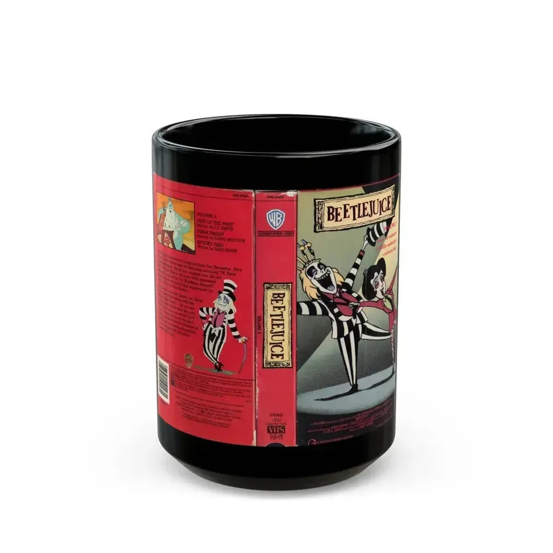 BEETLEJUICE CARTOON VOLUME 3 (VHS COVER) - Black Coffee Mug 15oz - Go Mug Yourself