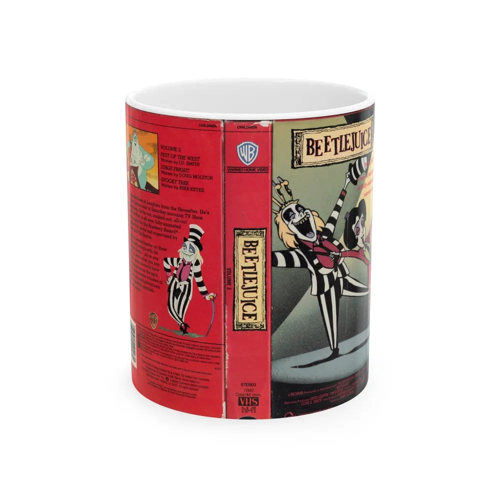 BEETLEJUICE CARTOON VOLUME 3 (VHS COVER) - White Coffee Mug-11oz-Go Mug Yourself