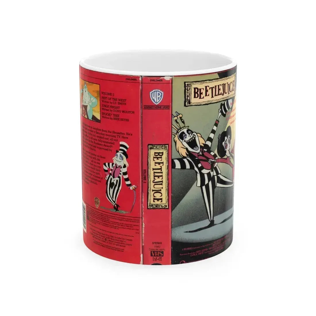 BEETLEJUICE CARTOON VOLUME 3 (VHS COVER) - White Coffee Mug 11oz - Go Mug Yourself