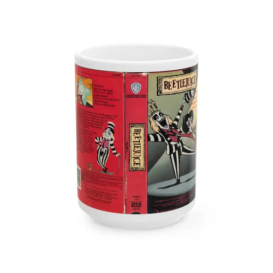 BEETLEJUICE CARTOON VOLUME 3 (VHS COVER) - White Coffee Mug 15oz - Go Mug Yourself