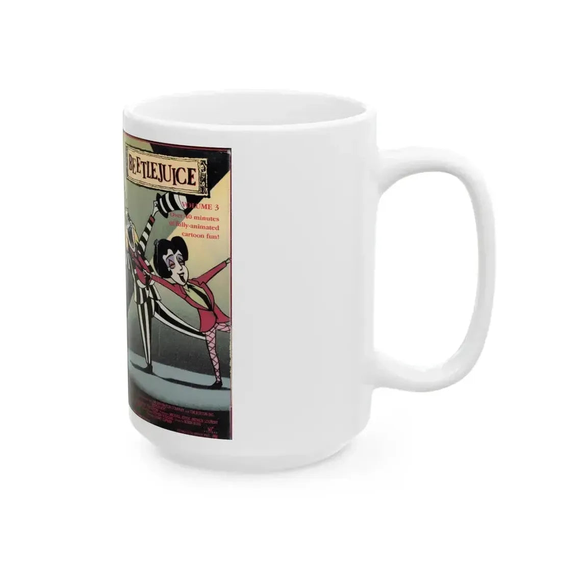 BEETLEJUICE CARTOON VOLUME 3 (VHS COVER) - White Coffee Mug - Go Mug Yourself