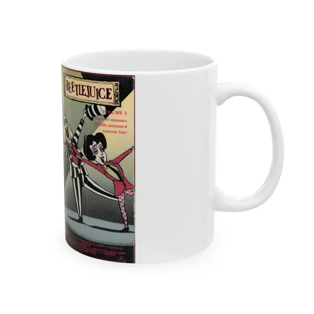 BEETLEJUICE CARTOON VOLUME 3 (VHS COVER) - White Coffee Mug - Go Mug Yourself