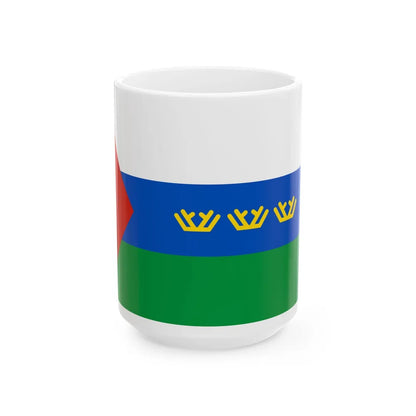 Flag of Tyumen Oblast Russia - White Coffee Mug-15oz-Go Mug Yourself