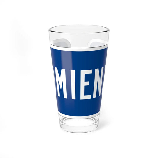 Begin plate blue es (Puerto Rico) (Road Sign) Pint Glass 16oz 16oz - Go Mug Yourself