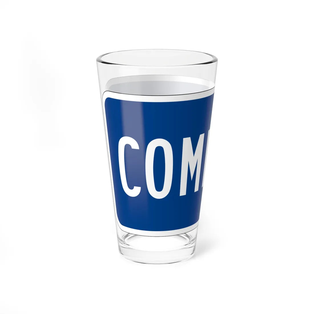 Begin plate blue es (Puerto Rico) (Road Sign) Pint Glass 16oz - Go Mug Yourself