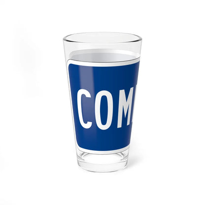 Begin plate blue es (Puerto Rico) (Road Sign) Pint Glass 16oz - Go Mug Yourself